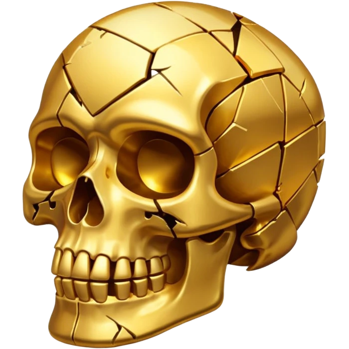 broken gold skull emoji