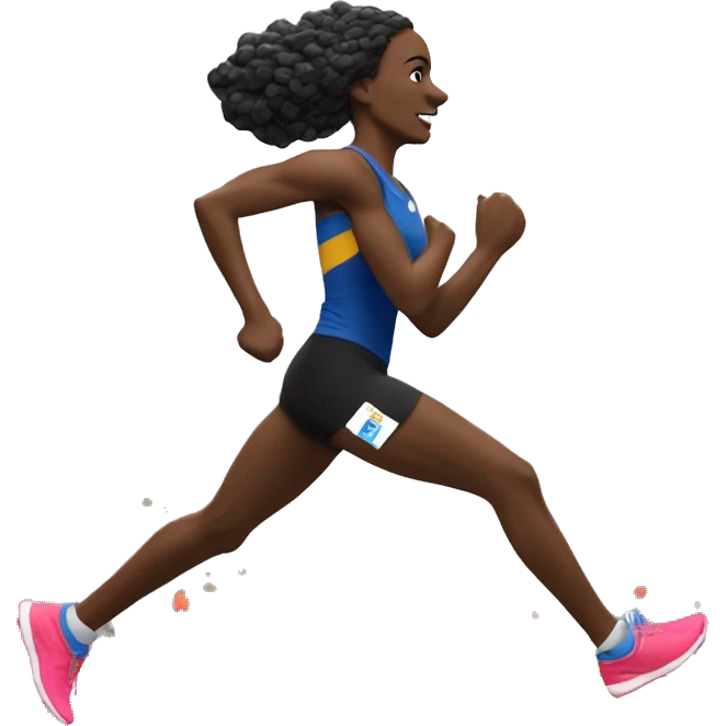 Black Woman Runner in New york city marathon emoji