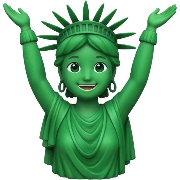 estatua de la libertad sonriente estilo memoji emoji