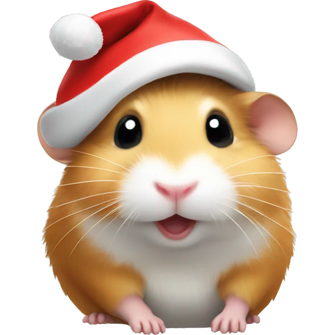 A hamster wearing a Santa hat emoji