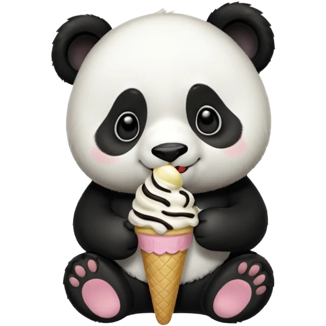 Panda eating ice cream emoji
