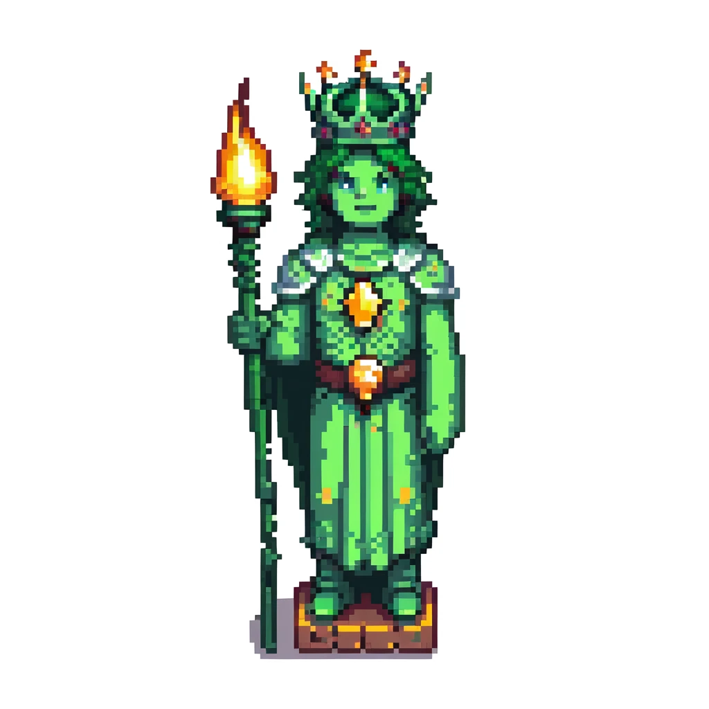 Statue of Liberty, green statue with crown and torch emoji