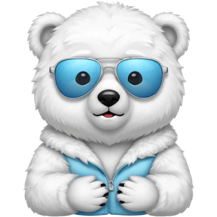 baby Polar bear with sun glassé emoji