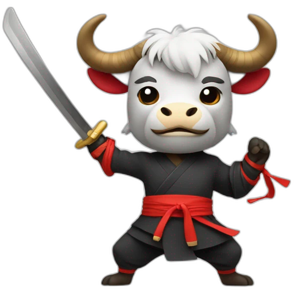 kung fu ox with sword emoji