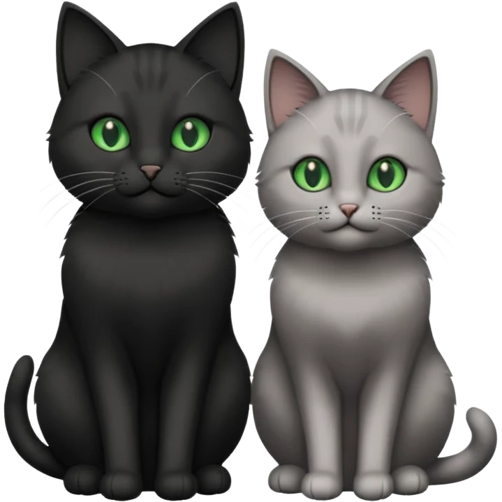You can make an emoji of two cats looking at each other, one black and the other gray. emoji