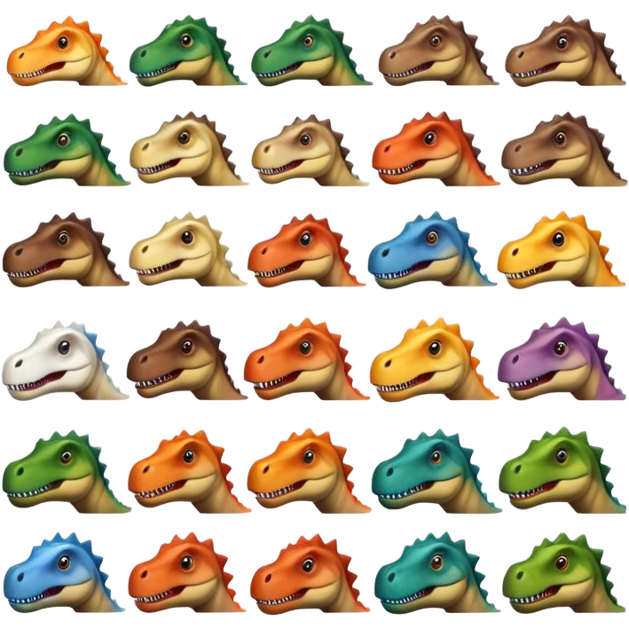 faces of different dinosaurs  emoji