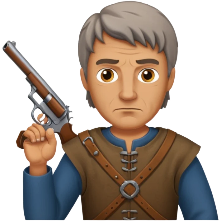 medieval man holding gun emoji