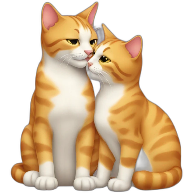Two cats kissing  emoji