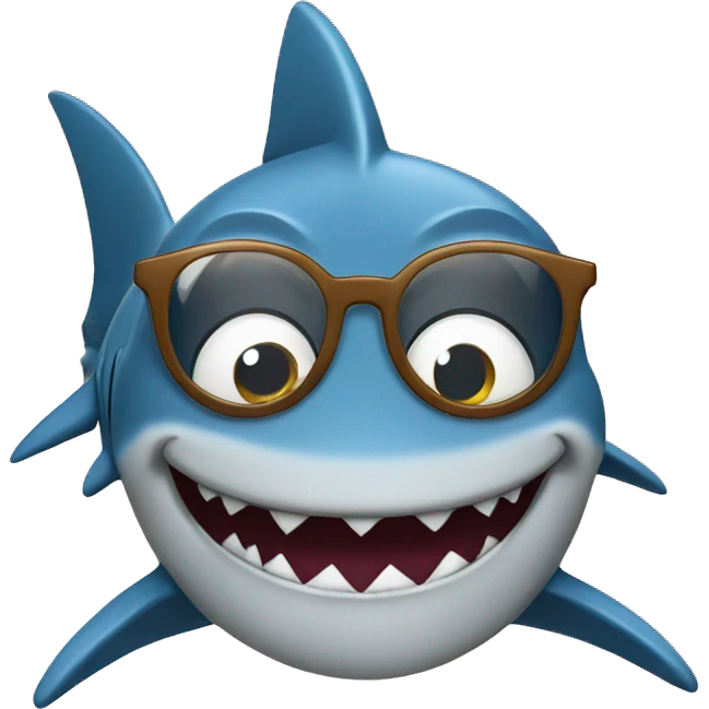 Shark with glasses emoji