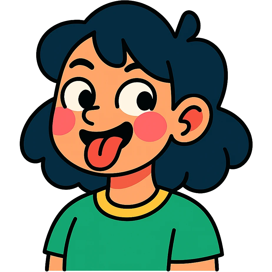 personalized cartoon avatar with playful expression emoji