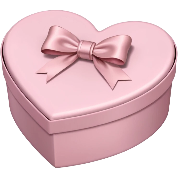 pale pink heart box, pale pink bow, filled with chocolates inside emoji