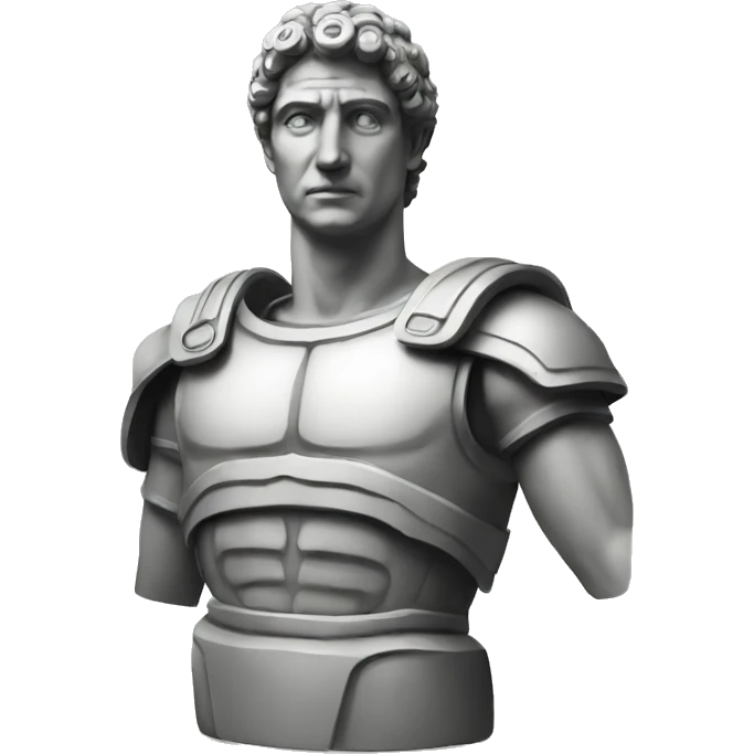 Roman man statue robot emoji