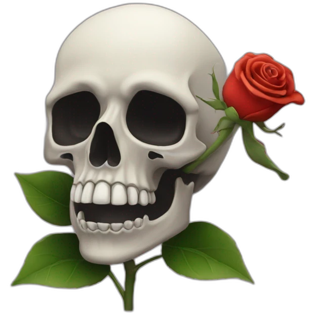 Tête de mort avec une rose emoji