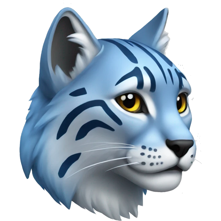 A blue lynx emoji