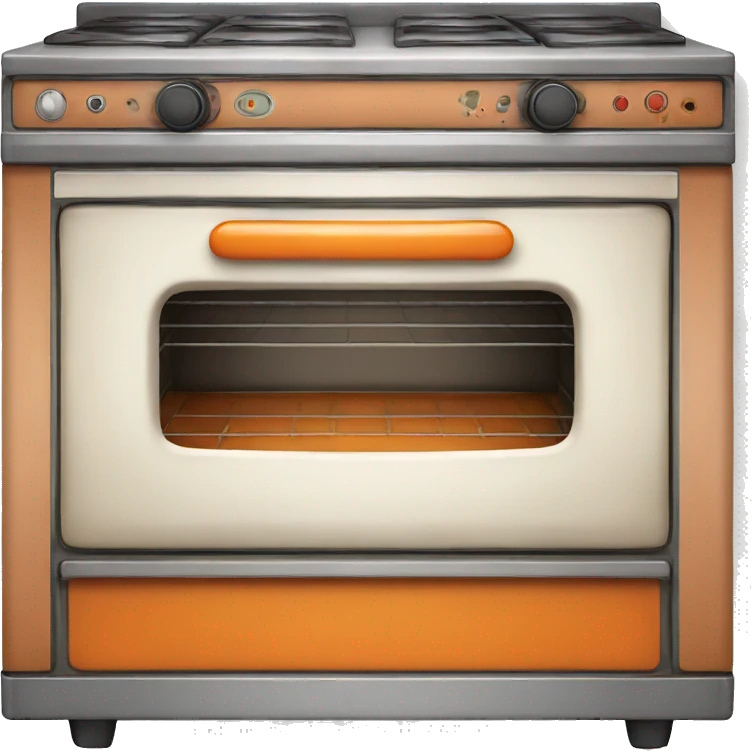 Realistic orange vintage oven emoji