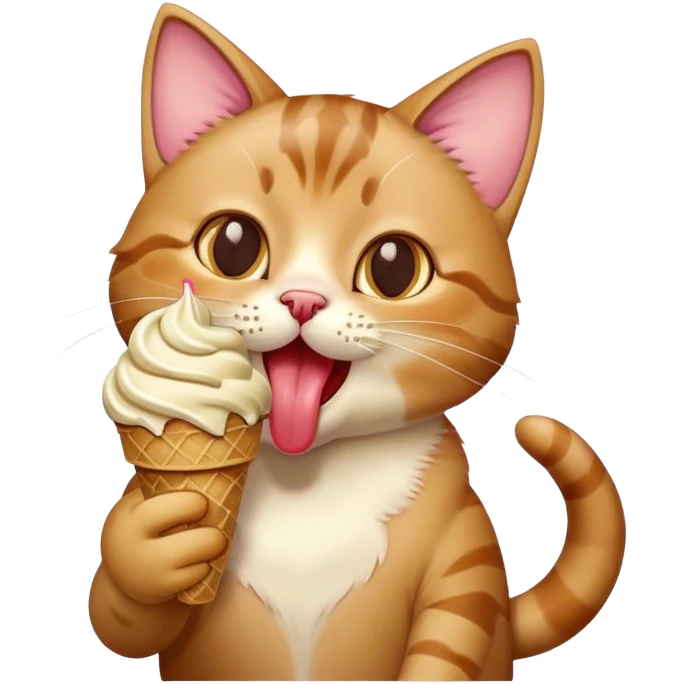Cat licking icecream emoji