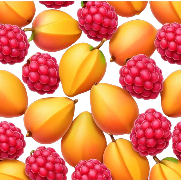 Create a raspberry with a mango texture emoji