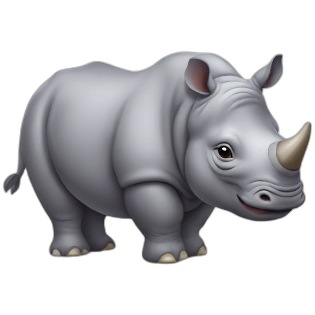 Cute little chubby Rhino emoji