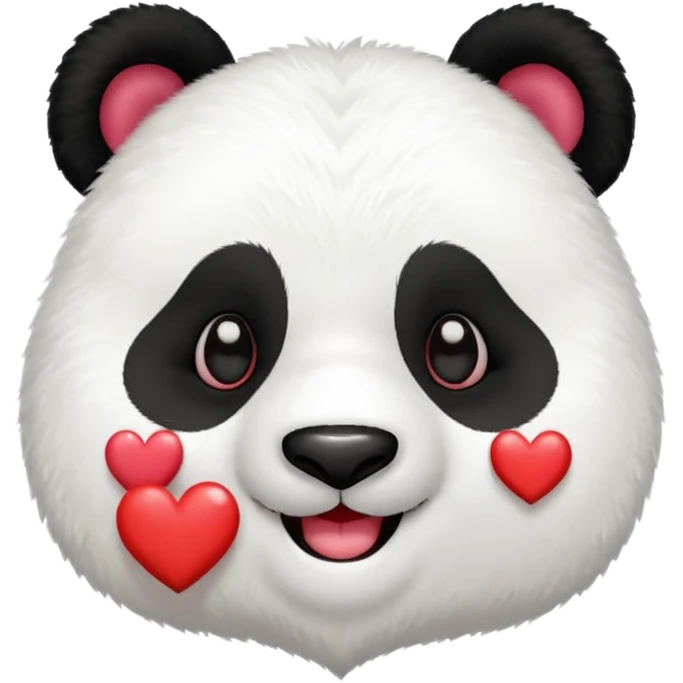 Panda with hearts and heart eyes emoji