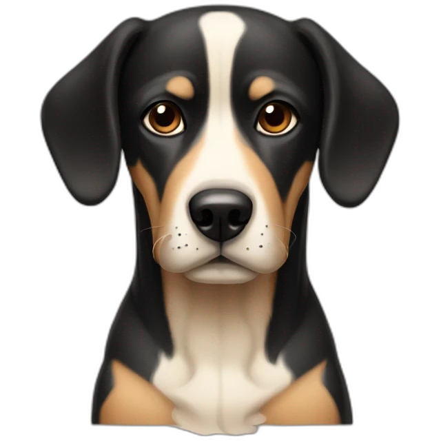 Beige and black dog with long ears emoji