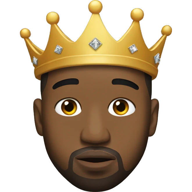 Kanye west wearing a crown emoji