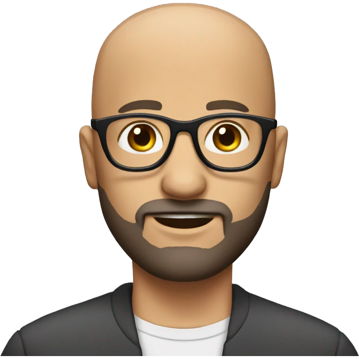 bald guy with beard and shaded glasses emoji