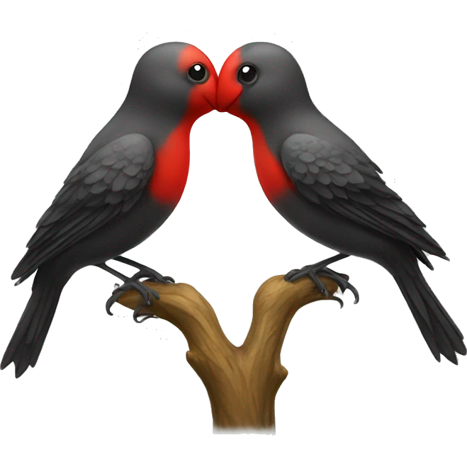 Kissing birds emoji