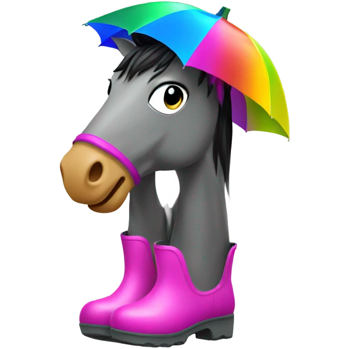 Horse wearing rain boots emoji