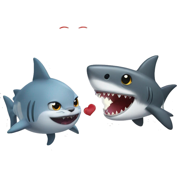 cat and shark in love emoji