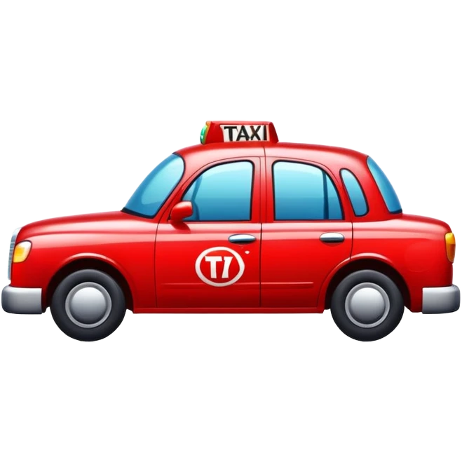 A red taxi cab with soda bubbles around it emoji