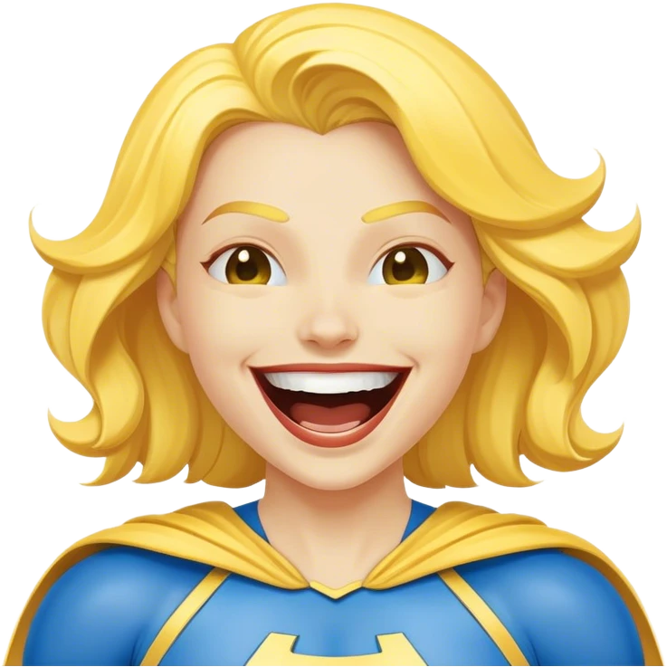 жовто-синій супер герой сміється emoji