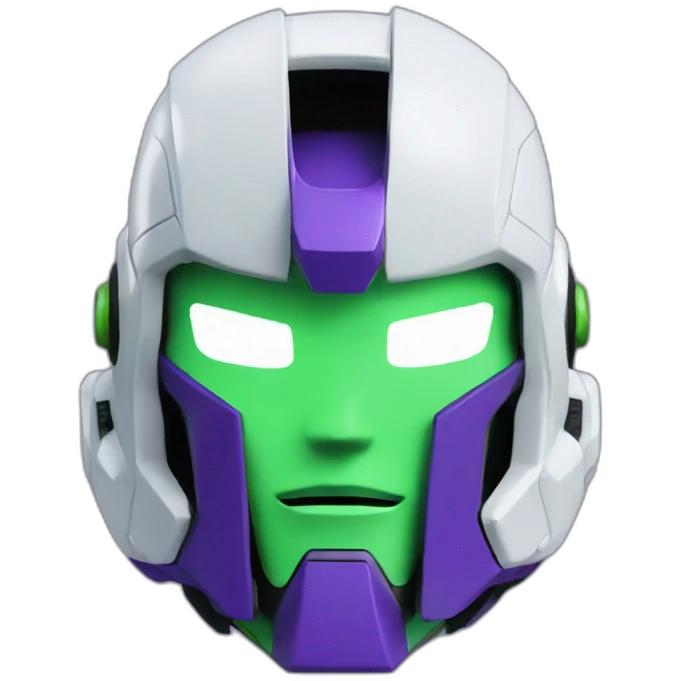 purple and green gundam face emoji