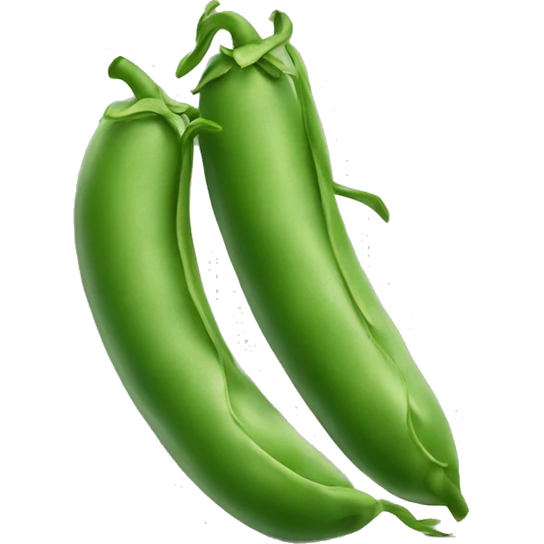 Two green beans kissing emoji