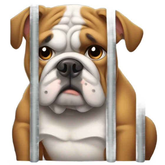 bulldog in jail emoji