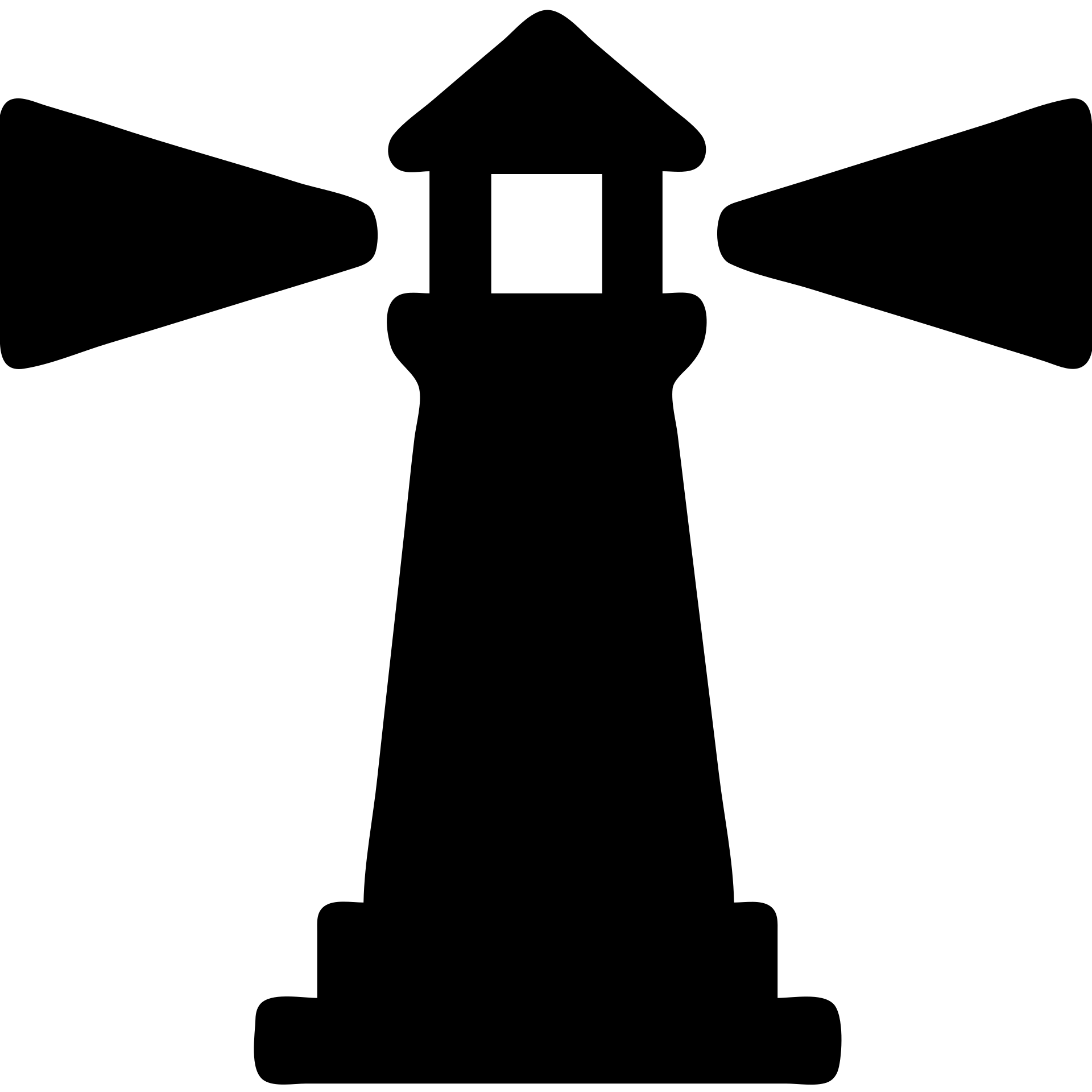 Lighthouse icon, simple and clean, black and white, minimalist design, solid style, no additional details emoji