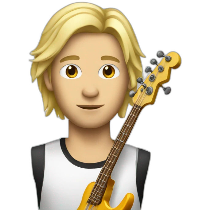 Blond bass player emoji