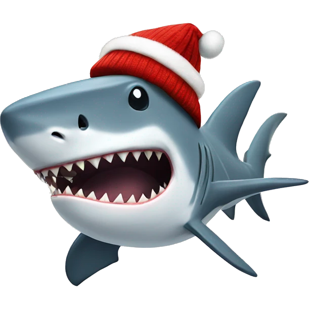 Shark with Christmas sweater  emoji
