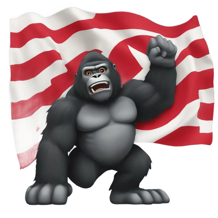 Japan flag with king kong waving emoji