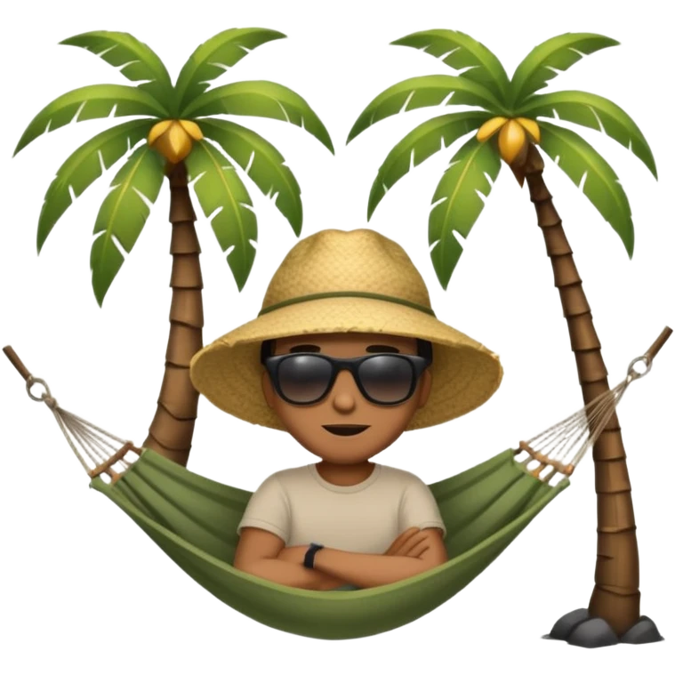 palm tree with hammock in Volcano Island emoji
