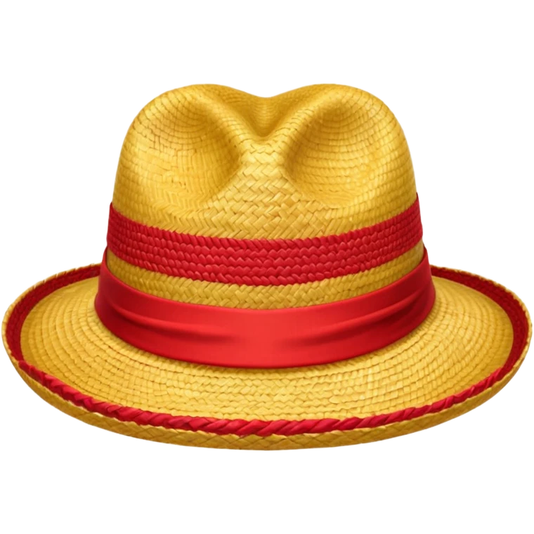 Straw hat  yellow and red emoji