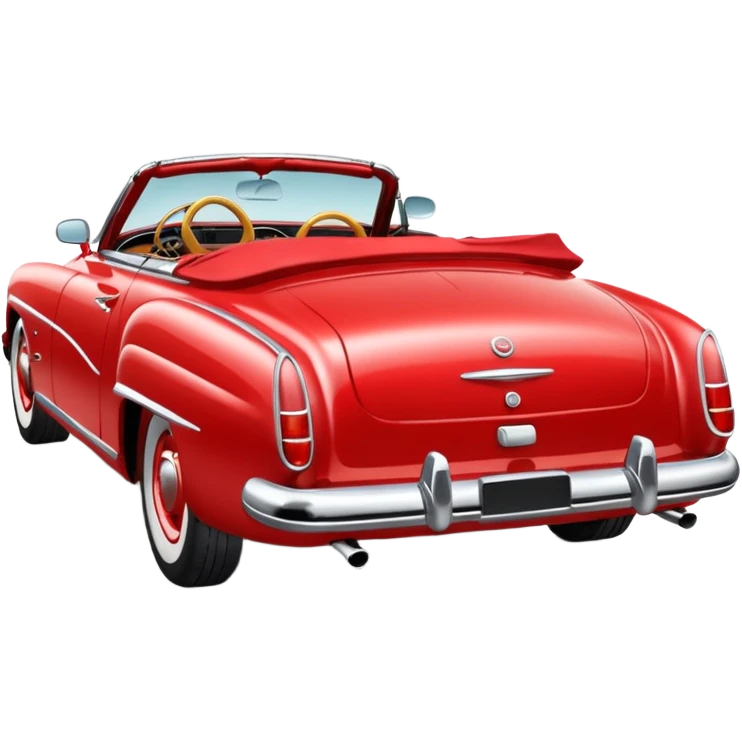 rear view classic red convertible emoji