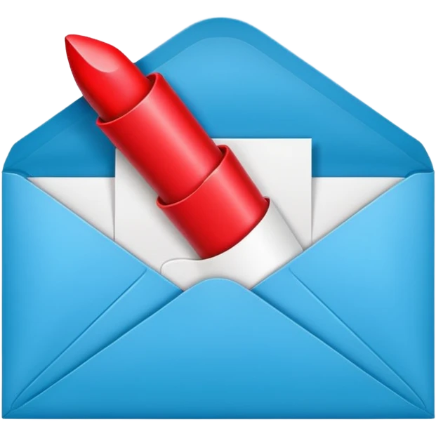 closed envelope with lipstick kiss print emoji