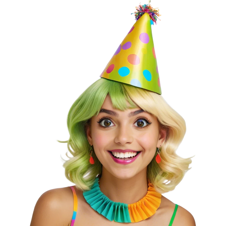 Blonde person with vorwn eyes and party emoji