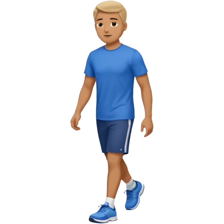 man walking with blue t-shirt  emoji