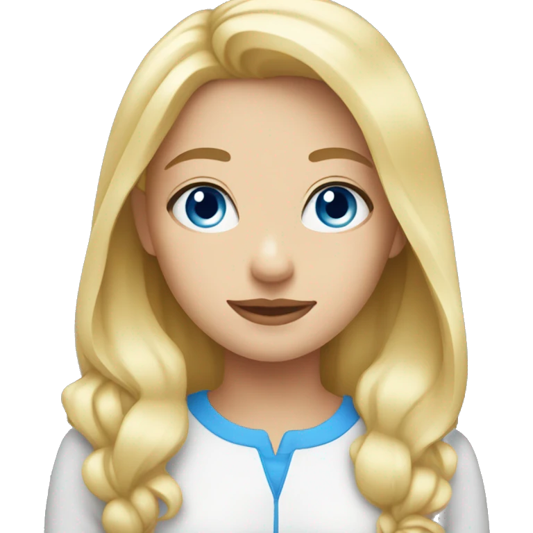 girl, blonde, blue eyes, sweet emoji