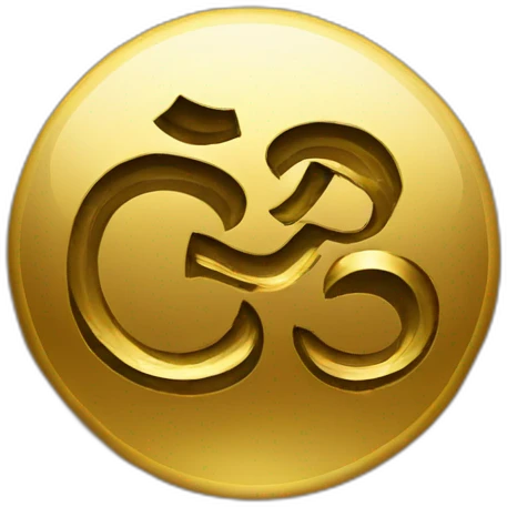 Om symbol in a rich gold color, with a slight vibration emoji