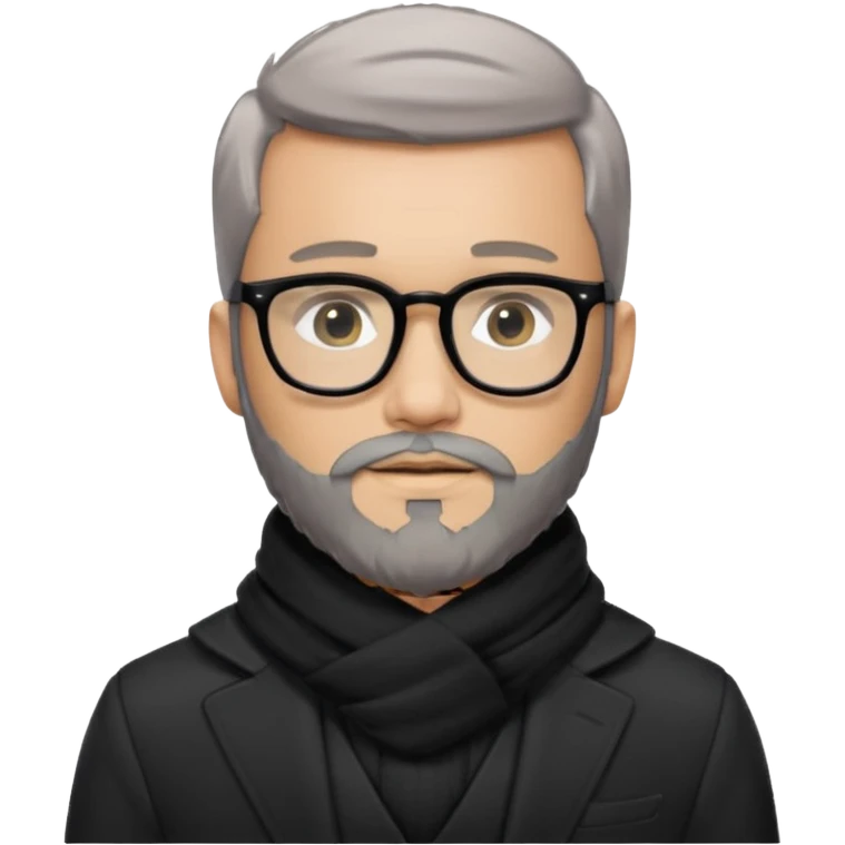 gray scarf male  beard hair with suit glasses emoji