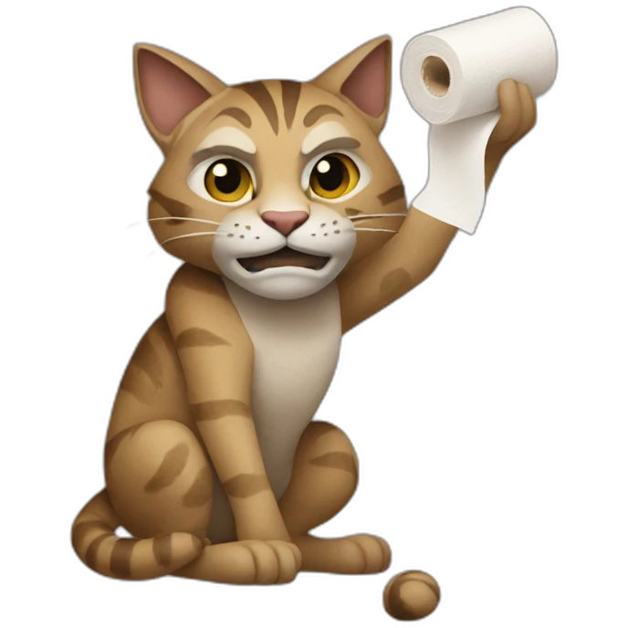 Khajiit holding a roll of toilet paper emoji
