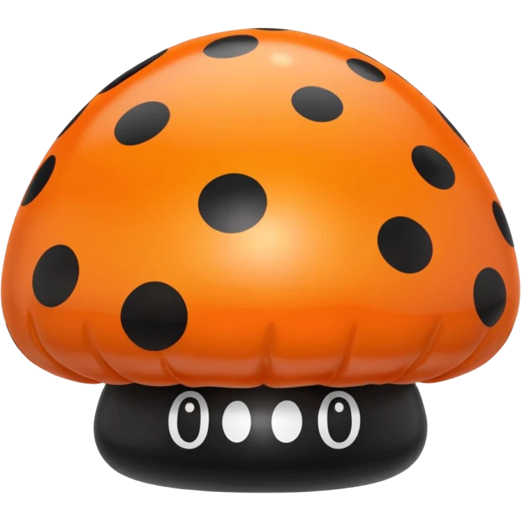   jeff koons orange and black polka dot mushroom inflatable  emoji