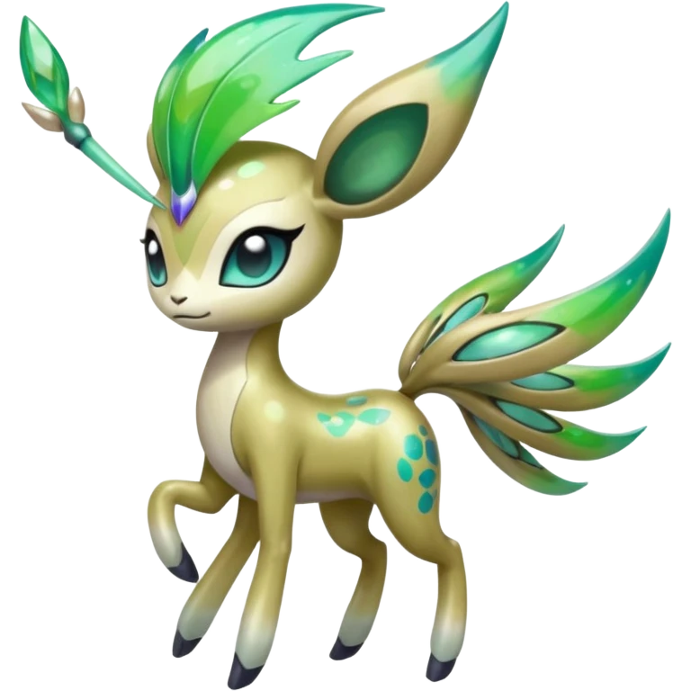 Colorful Shiny Edgy Cool Badass Painted Splashed Exotic Meloetta-Palkia-Virizion-Fakémon-creature-hybrid emoji